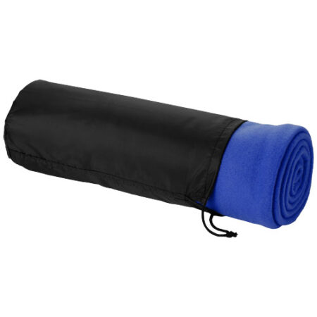 Huggy fleecedeken met hoes 150x120 cm - Koningsblauw