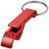 Tao fles- en blikopener van RCS gerecycled aluminium met sleutelhanger - Rood