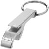 Tao fles- en blikopener van RCS gerecycled aluminium met sleutelhanger - Zilver