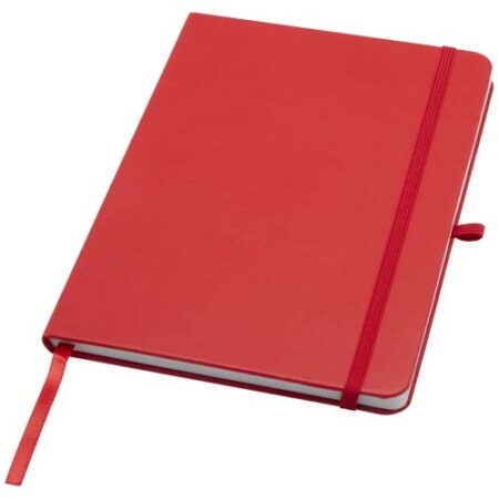 Teak A5 gerecycled notitieboek met harde kaft en gelinieerde pagina's - Rood