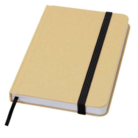 Reed A6 gerecycled notitieboek met harde kaft en effen pagina's - Zwart
