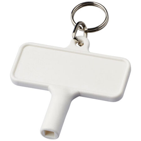 Largo kunststof radiatorsleutel met sleutelhanger - Wit