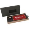 SCX.design P36 5000 mAh draadloze powerbank met oplichtend logo - Middenrood, Hout